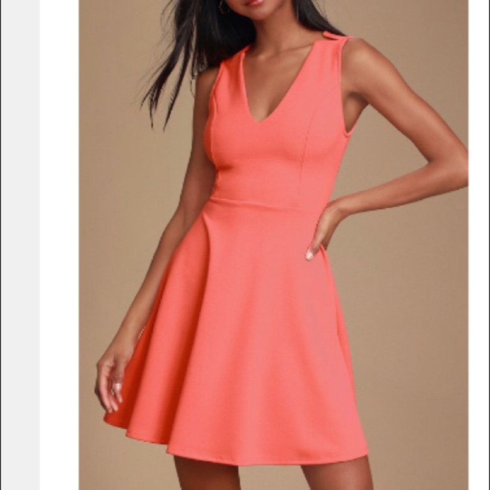 Lulus size large coral skater dress